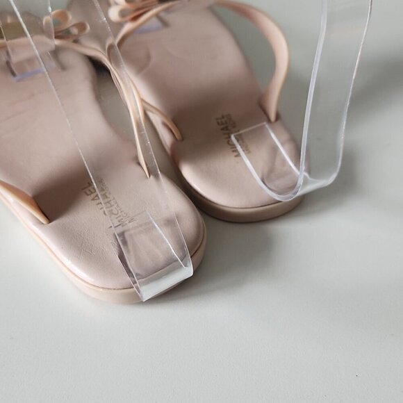 MICHAEL KORS | Bow Caroline Jelly Sandals Flip Flops pink sz 6 - Picture 5 of 6